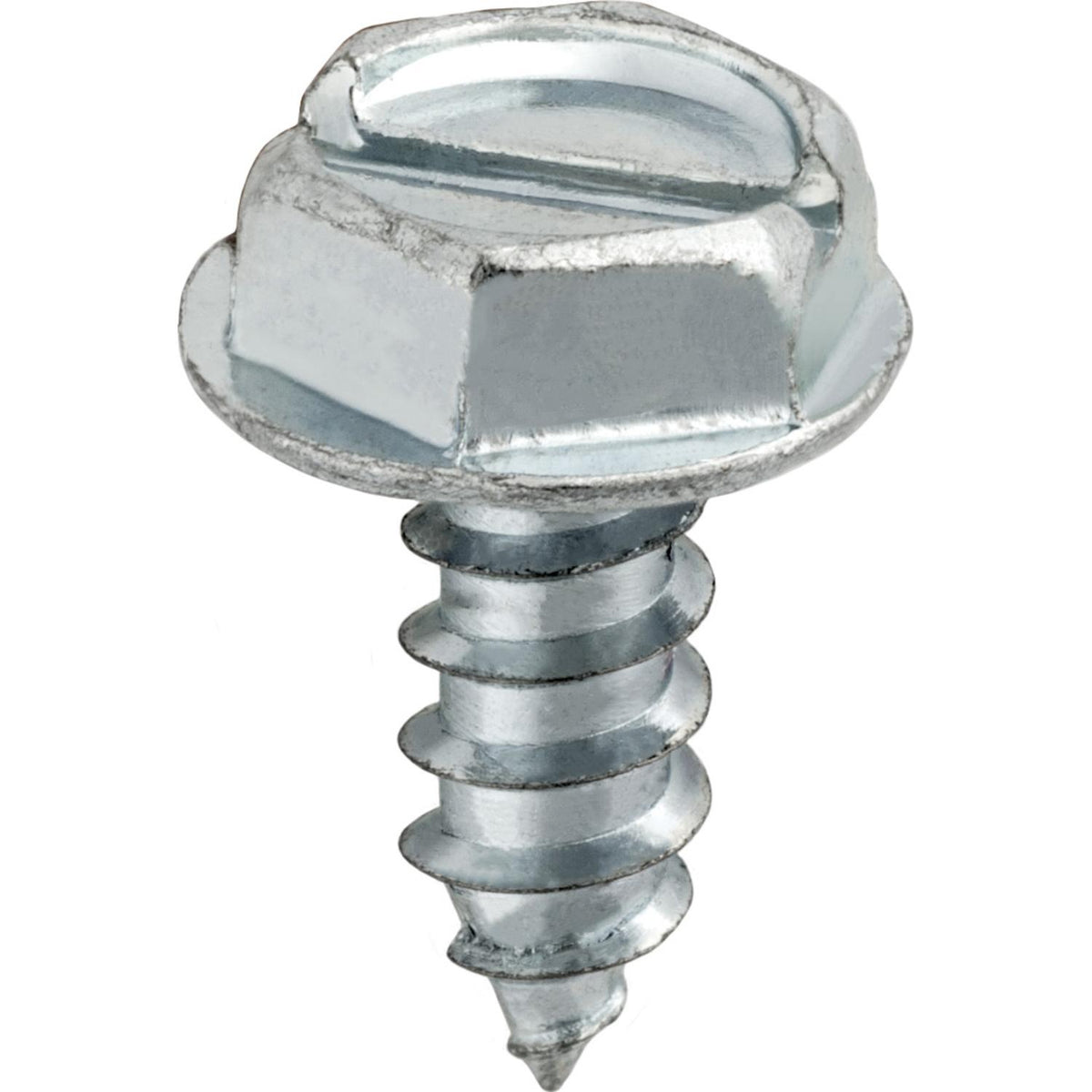 #6x3/8" Slotted Hex Head Flange Washer Tapping Screw, Type A/AB, Zinc Chromate