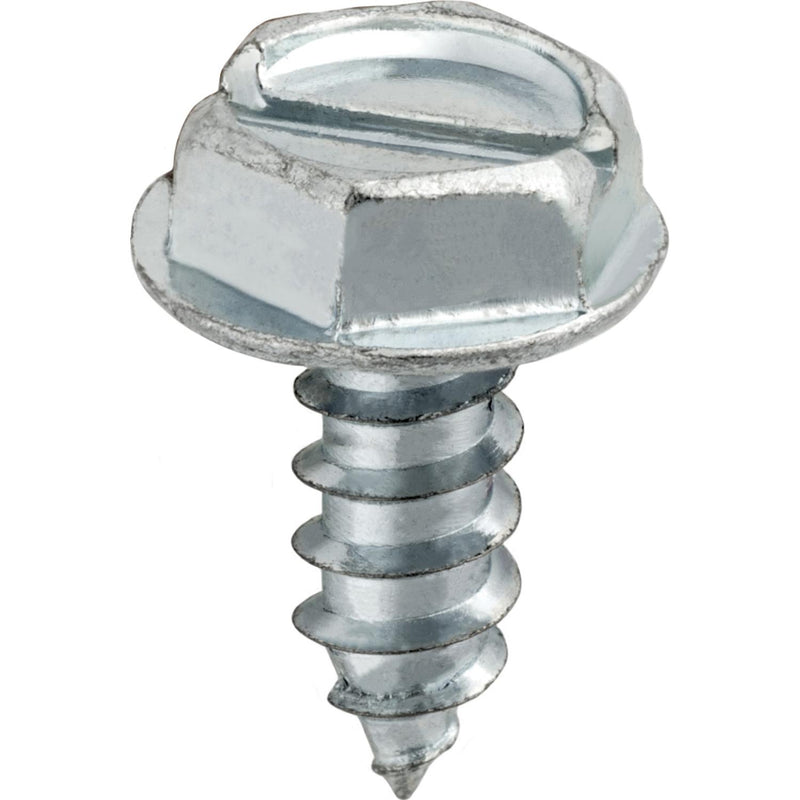 #6x3/8" Slotted Hex Head Flange Washer Tapping Screw, Type A/AB, Zinc Chromate