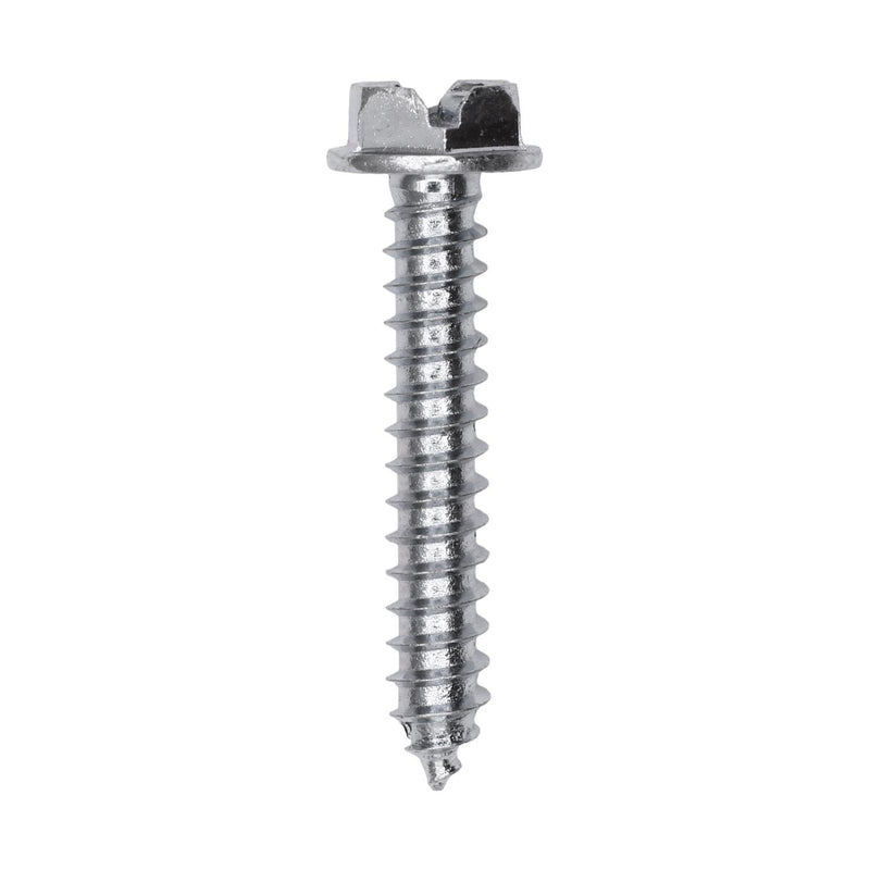 #8x1" Slotted Hex Head Flange Washer Tapping Screw, Type A/AB, Zinc Chromate