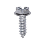 #10x5/8" Slotted Hex Head Flange Washer Tapping Screw, Type A/AB, Zinc Chromate