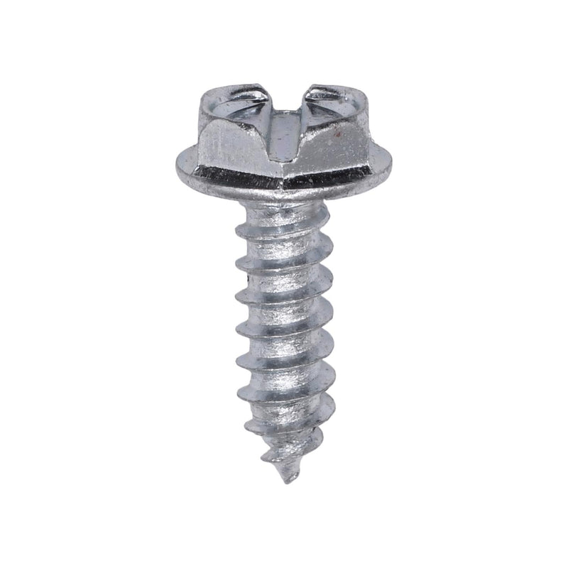 #10x5/8" Slotted Hex Head Flange Washer Tapping Screw, Type A/AB, Zinc Chromate