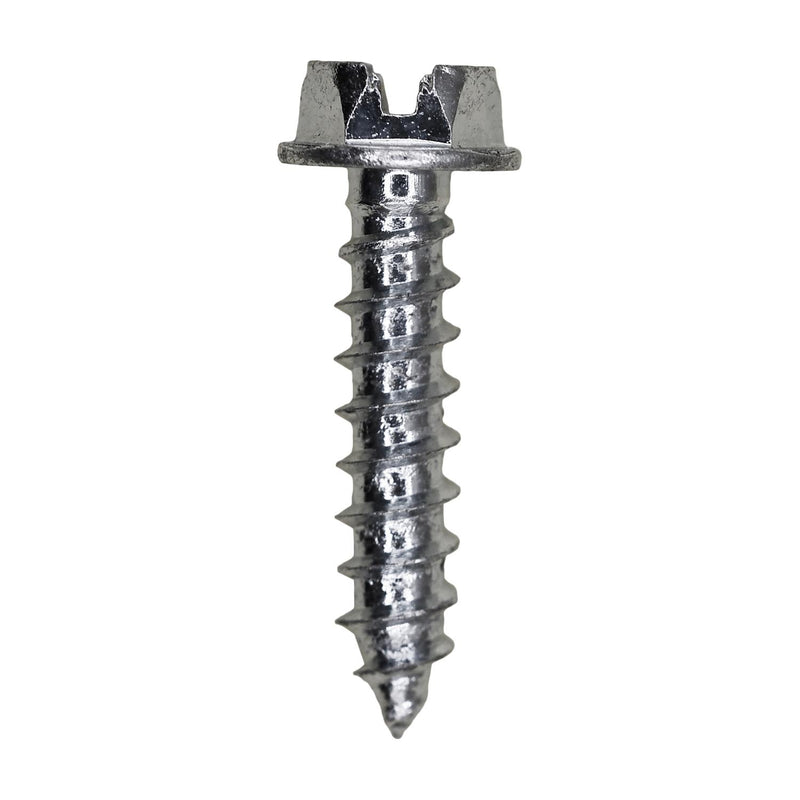 #12x1" Slotted Hex Head Flange Washer Tapping Screw, Type A/AB, Zinc Chromate
