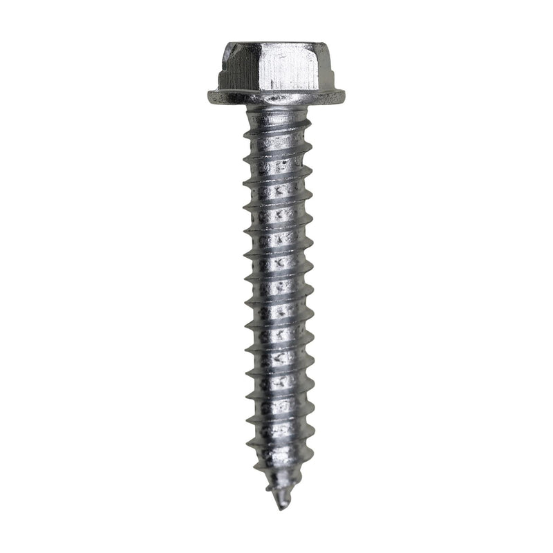 #12x1-1/4" Slotted Hex Head Flange Washer Tapping Screw, Type A/AB, Zinc Chromate
