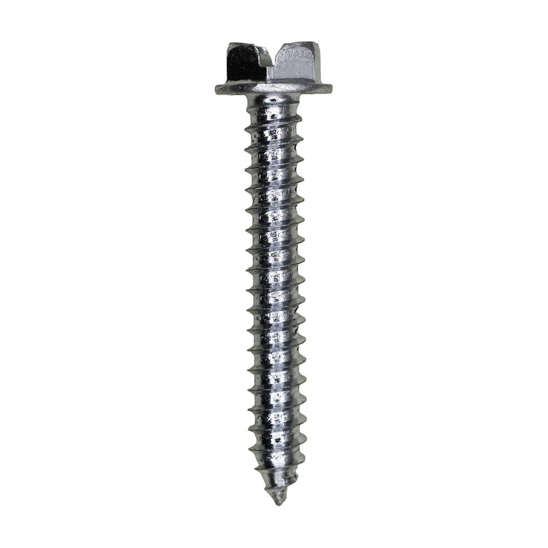 #12x1-1/2" Slotted Hex Head Flange Washer Tapping Screw, Type A/AB, Zinc Chromate