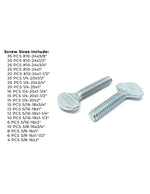 Spade Type Thumb Screws Zinc Clear Assortment - 325 PCS