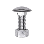 3/8"-16x7/8" Round Head Bumper Bolt And Lock Nut, Zinc