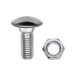 3/8"-16x7/8" Round Head Bumper Bolt And Lock Nut, Zinc