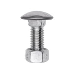 3/8"-16x1" Round Head Bumper Bolt And Lock Nut, Zinc