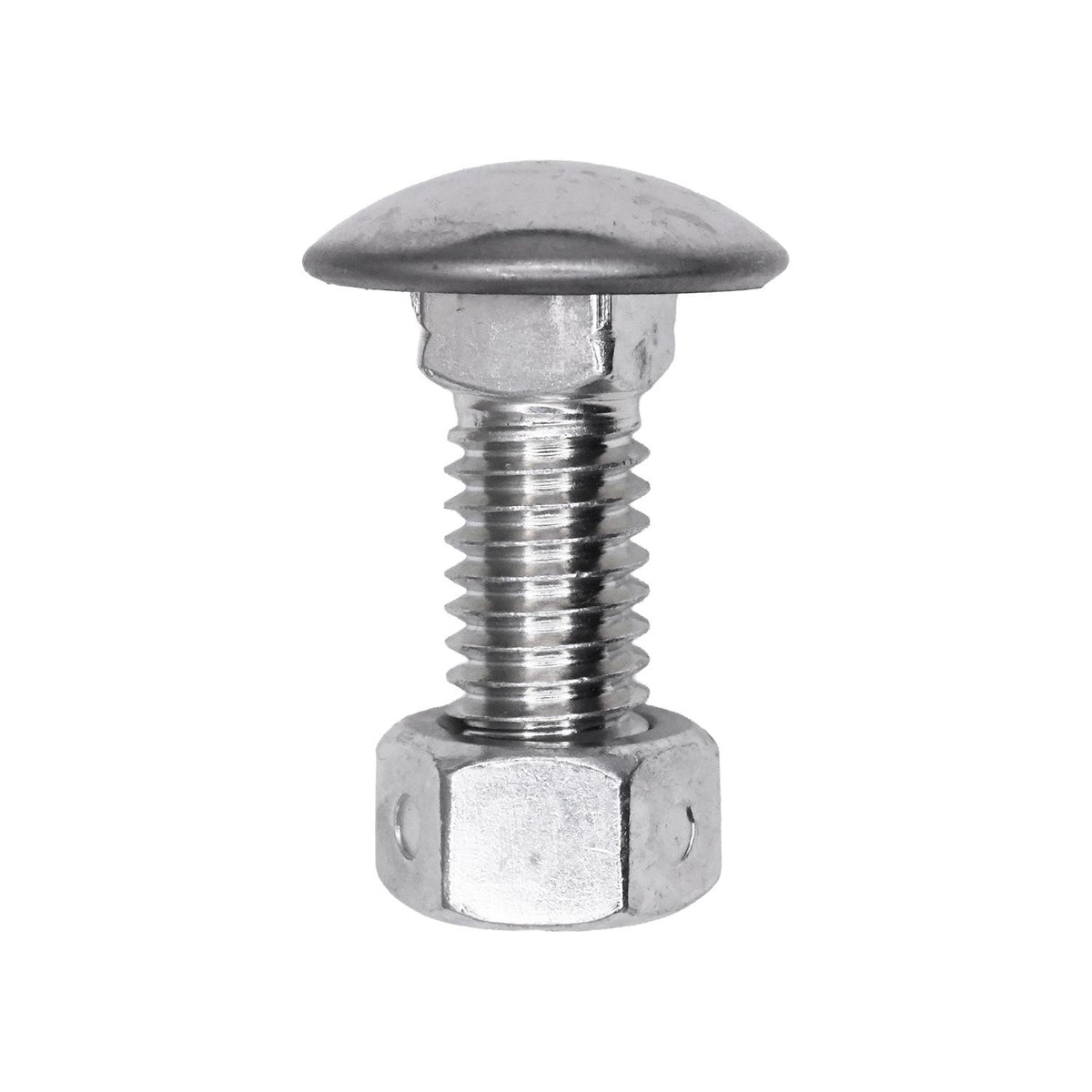 3/8"-16x1" Round Head Bumper Bolt And Lock Nut, Zinc