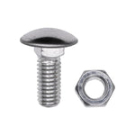3/8"-16x1" Round Head Bumper Bolt And Lock Nut, Zinc