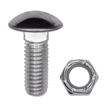7/16"-14x1-1/4" Round Head Bumper Bolt And Lock Nut, Zinc