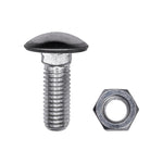 1/2"-13x1-1/2" Round Head Bumper Bolt And Lock Nut, Zinc