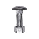 1/2"-13x1-1/2" Round Head Bumper Bolt And Lock Nut, Zinc