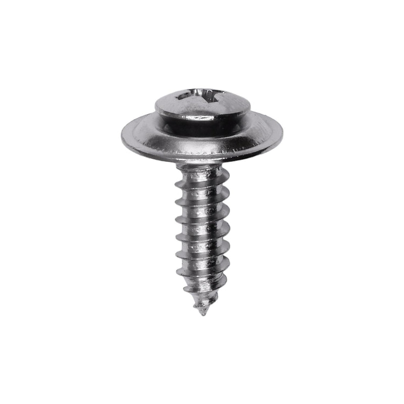 #10x3/4" Phillips Oval Head SEMS Washer Tapping Screw, Type A/AB, Chrome, #8