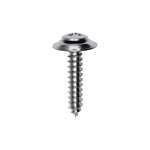 #10x1" Phillips Oval Head SEMS Washer Tapping Screw, Type A/AB, Chrome, #8