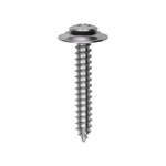 #10x1-1/4" Phillips Oval Head SEMS Washer Tapping Screw, Type A/AB, Chrome