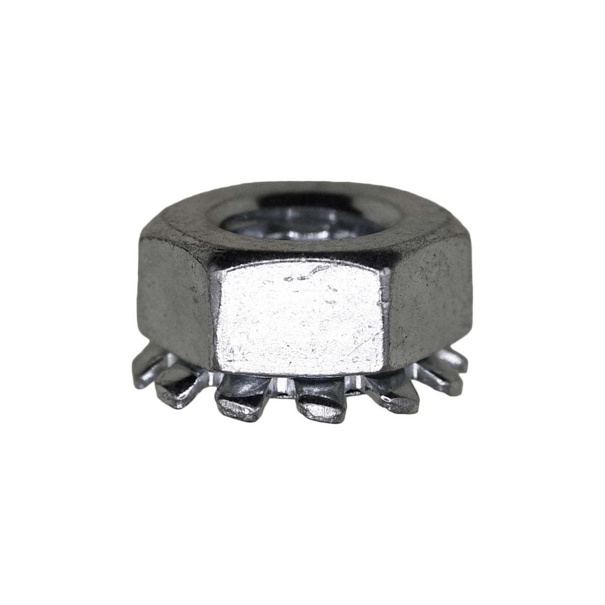 1/4"-20 Hex Keps Lock Washer And Nut, Zinc