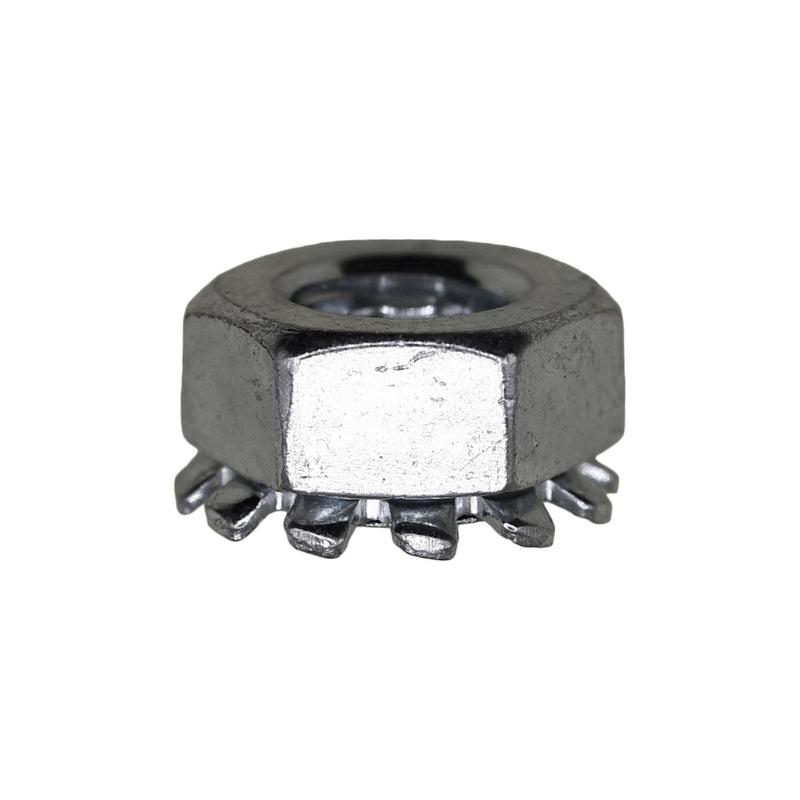 1/4"-20 Hex Keps Lock Washer And Nut, Zinc