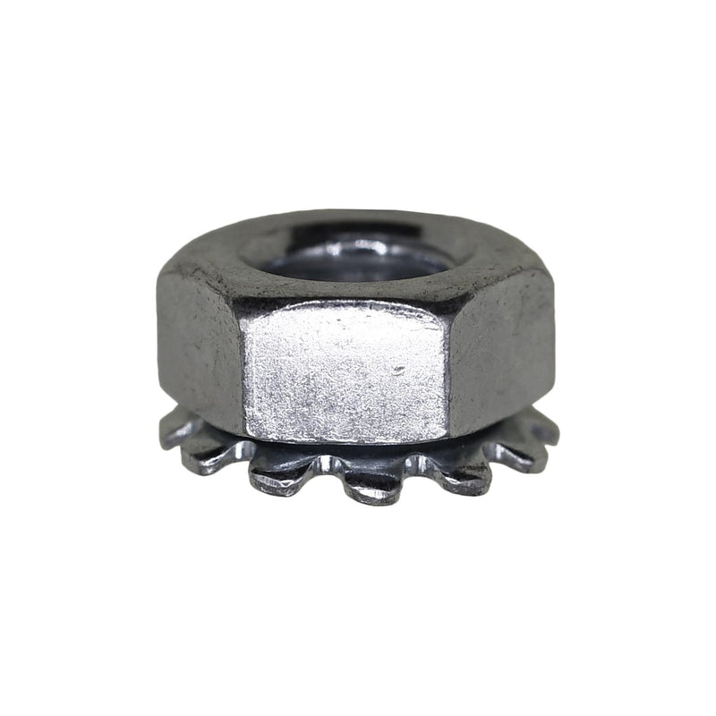 1/4"-28 Hex Keps Lock Washer And Nut, Zinc