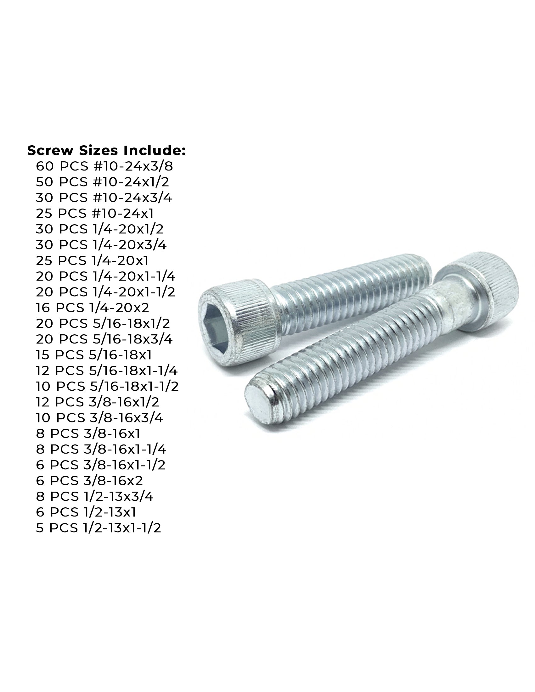 Alloy Socket Head Cap Screws Zinc Clear Coarse Thread - 453 pcs