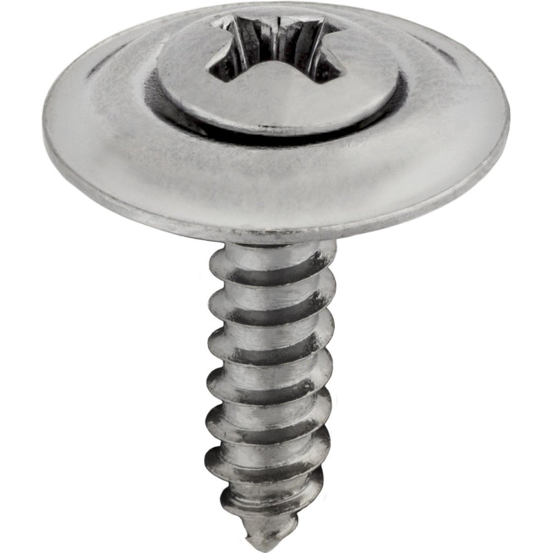 #6x5/8" Phillips Oval Head SEMS Countersunk Washer Tapping Screw, Type A/AB, Chrome