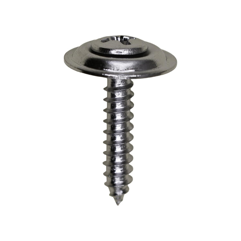 #6x3/4" Phillips Oval Head SEMS Countersunk Washer Tapping Screw, Type A/AB, Chrome