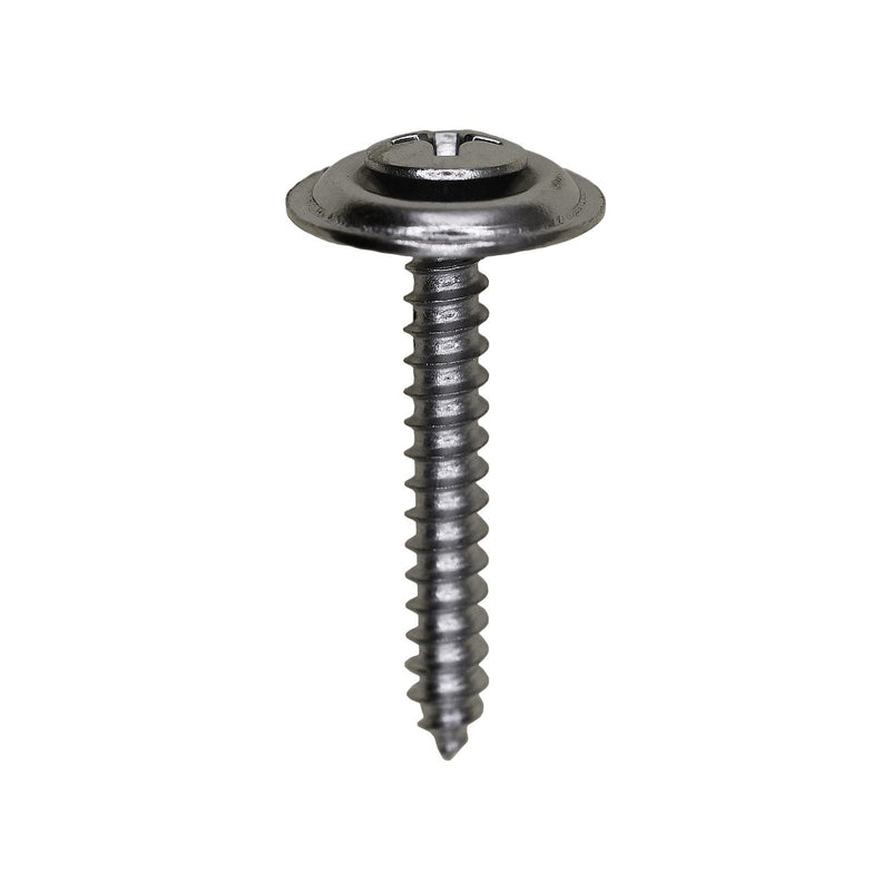 #6x1" Phillips Oval Head SEMS Countersunk Washer Tapping Screw, Type A/AB, Chrome