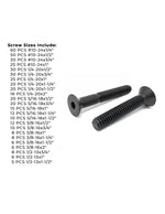 Alloy Flat Socket Head Cap Screws Black Oxide - 453 pcs