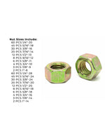 Grade 8 Finished Hex Nut Coarse & Fine Zinc Yellow Assortment - 381 pcs