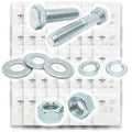 Metric Class 10.9 Hex Cap Screws, Hex Nuts, Flat & Lock Washers Coarse Thread Zinc Clear - 1268 PCS