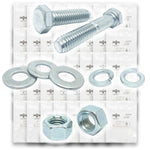 Metric Class 10.9 Hex Cap Screws, Hex Nuts, Flat & Lock Washers Coarse Thread Zinc Clear - 1268 PCS