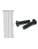 Metric 12.9 Alloy Allen Button Head Socket Cap Screws Bolts Black Oxide Assortment - 904 PCS