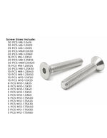 Metric A4-70 Stainless Steel Flat Socket Screws - 304 PCS