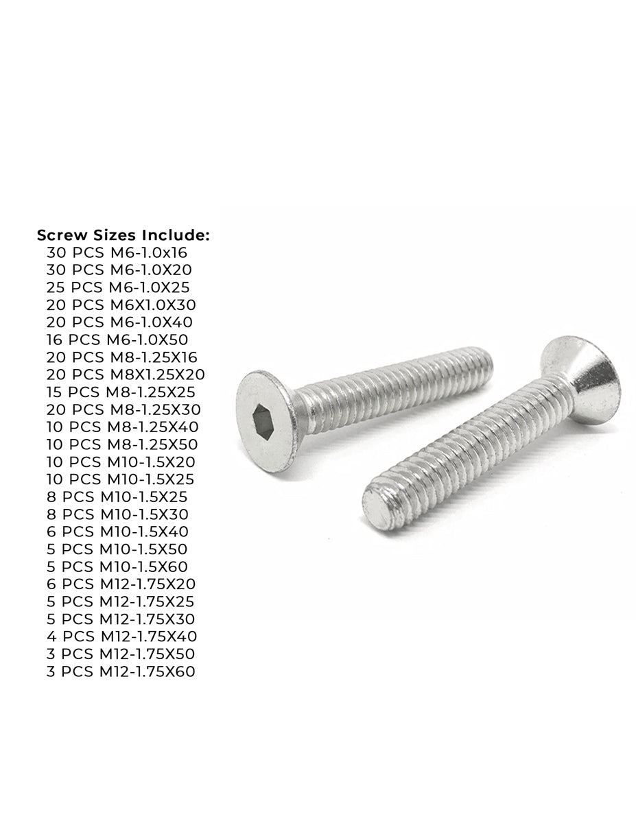 Metric A4-70 Stainless Steel Flat Socket Screws - 304 PCS