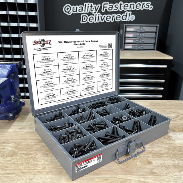 Star Drive Flat Head Trailer Floorboard Deck Screws Assortment - 441 PCS