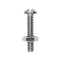 3/16"x1" Round Head Stove Bolt with Hex Nut, Zinc Chromate
