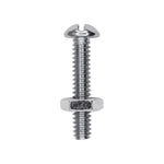 3/16"x1" Round Head Stove Bolt with Hex Nut, Zinc Chromate