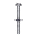 3/16"x1-1/2" Round Head Stove Bolt with Hex Nut, Zinc Chromate