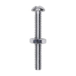 3/16"x1-1/2" Round Head Stove Bolt with Hex Nut, Zinc Chromate