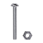 3/16"x1-1/2" Round Head Stove Bolt with Hex Nut, Zinc Chromate