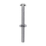 3/16"x2" Round Head Stove Bolt with Hex Nut, Zinc Chromate