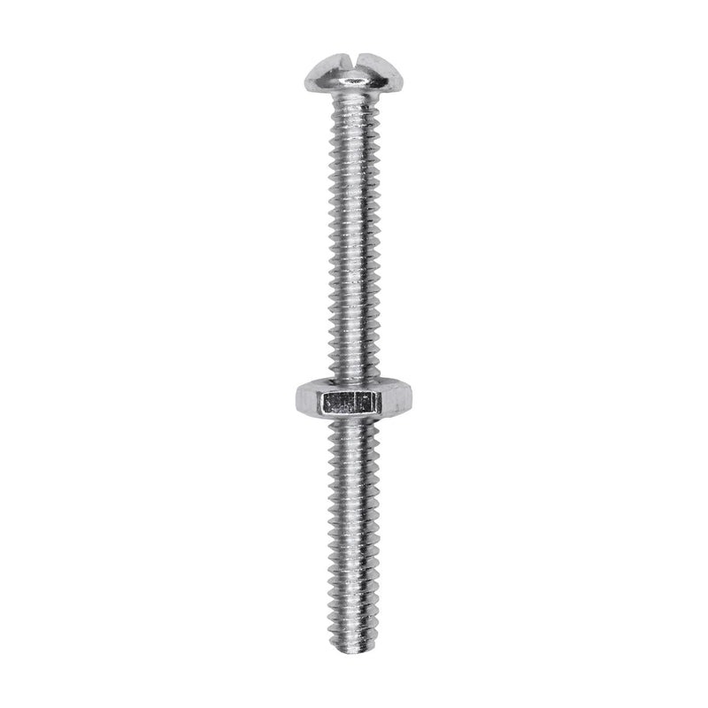 3/16"x2" Round Head Stove Bolt with Hex Nut, Zinc Chromate