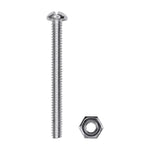 3/16"x2" Round Head Stove Bolt with Hex Nut, Zinc Chromate