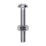 1/4"x1-1/2" Round Head Stove Bolt with Hex Nut, Zinc Chromate