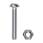 1/4"x1-1/2" Round Head Stove Bolt with Hex Nut, Zinc Chromate