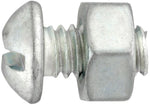 1/4"x2" Round Head Stove Bolt with Hex Nut, Zinc Chromate
