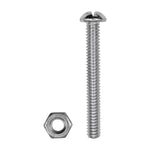 1/4"x2" Round Head Stove Bolt with Hex Nut, Zinc Chromate