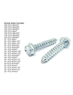 Unslotted Hex Washer Head Self Tapping Screws - 1421 PCS