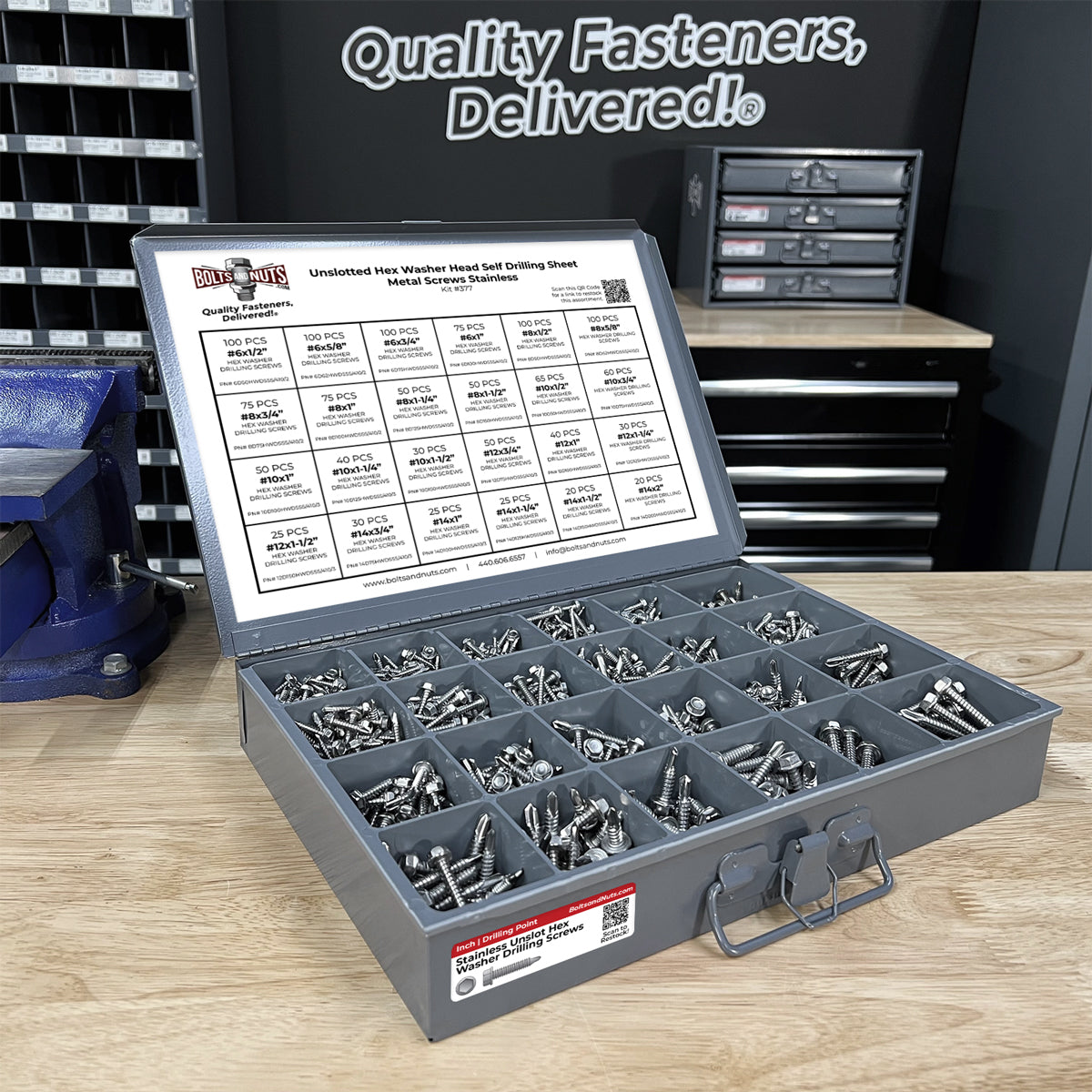 Stainless Unslotted Hex Washer Head Self Drilling Screws - 1336 PCS