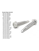 Stainless Unslotted Hex Washer Head Self Drilling Screws - 1336 PCS